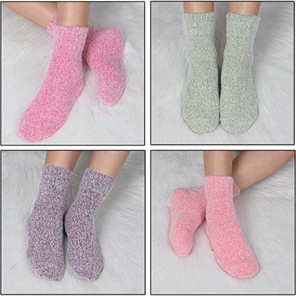 𝅺5 Pairs Luxury Wool Soft Socks Warm Winter Fall Womens Thick Cozy Knit NWT - Picture 2 of 8